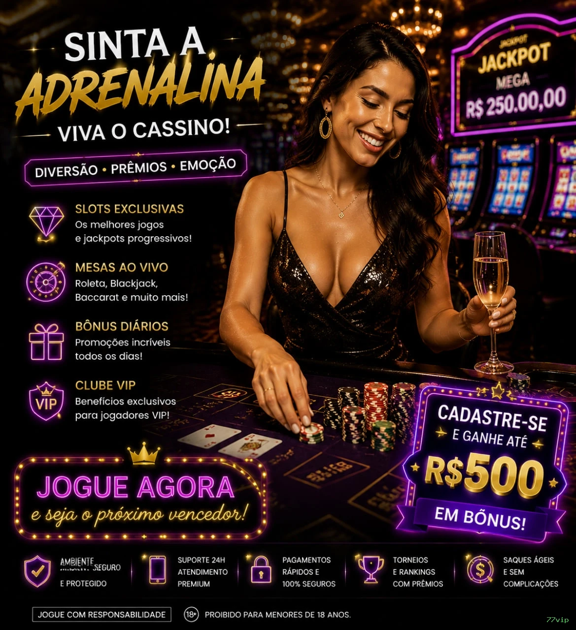 Slots online da 77vip com jackpots progressivos
